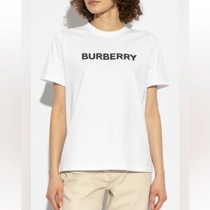 NWT AUTHENTIC BURBERRY WHITE TEE SHIRT WITH FREE SHIPPING